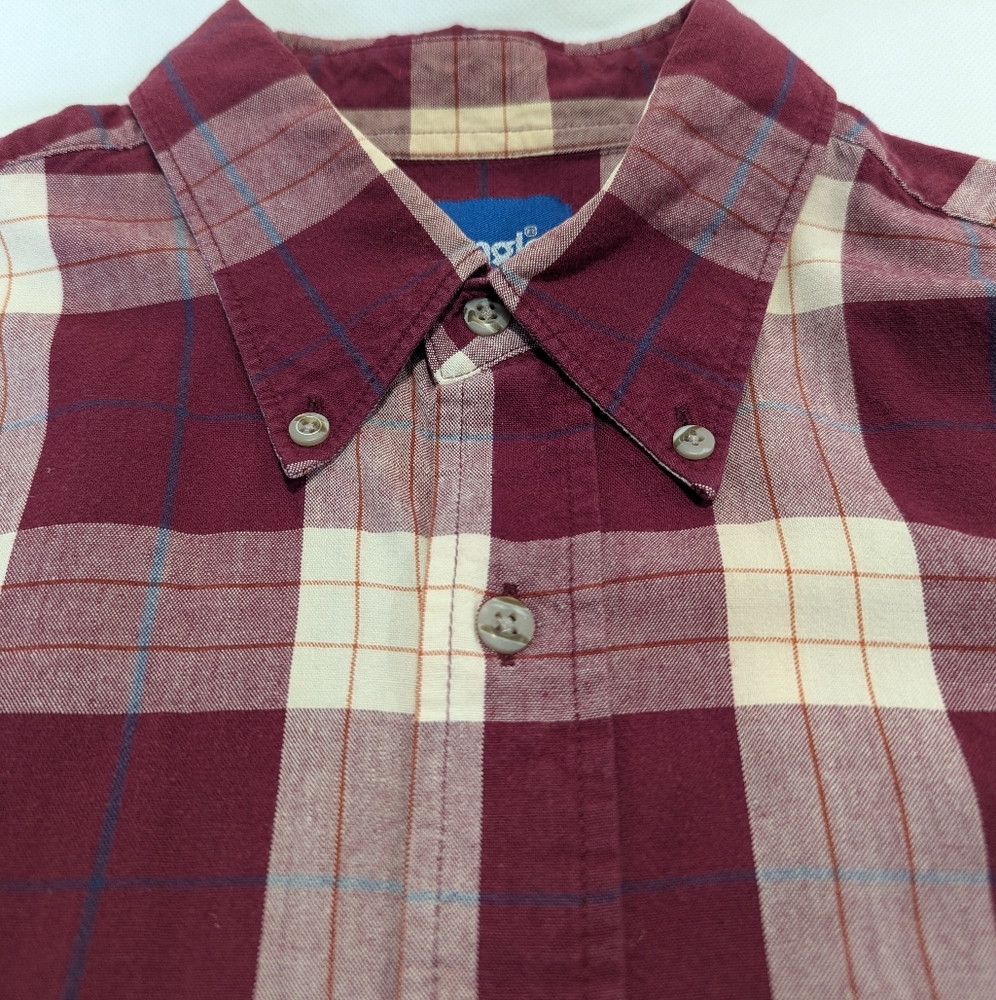 Vintage Wrangler Plaid Cotton Western Shirt - Picture 5 of 8